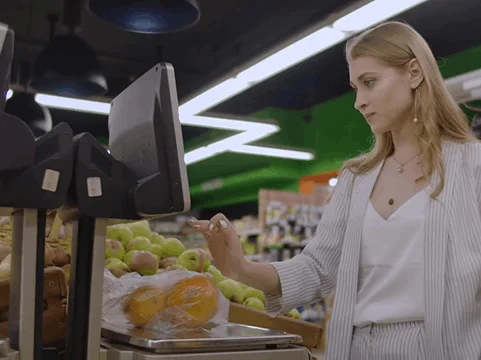 Deployed in the fresh produce section