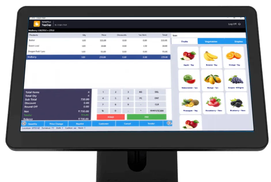 tapzap touchscreen interface