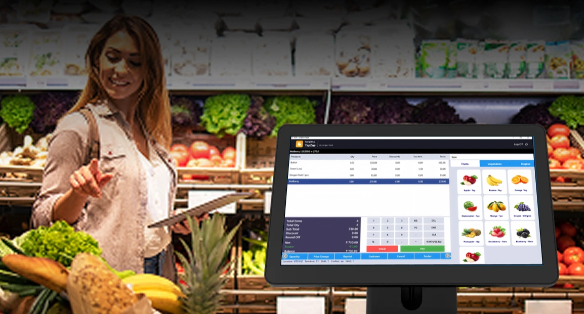 Supermarket and grocery retail POS software for multi-outlet chains